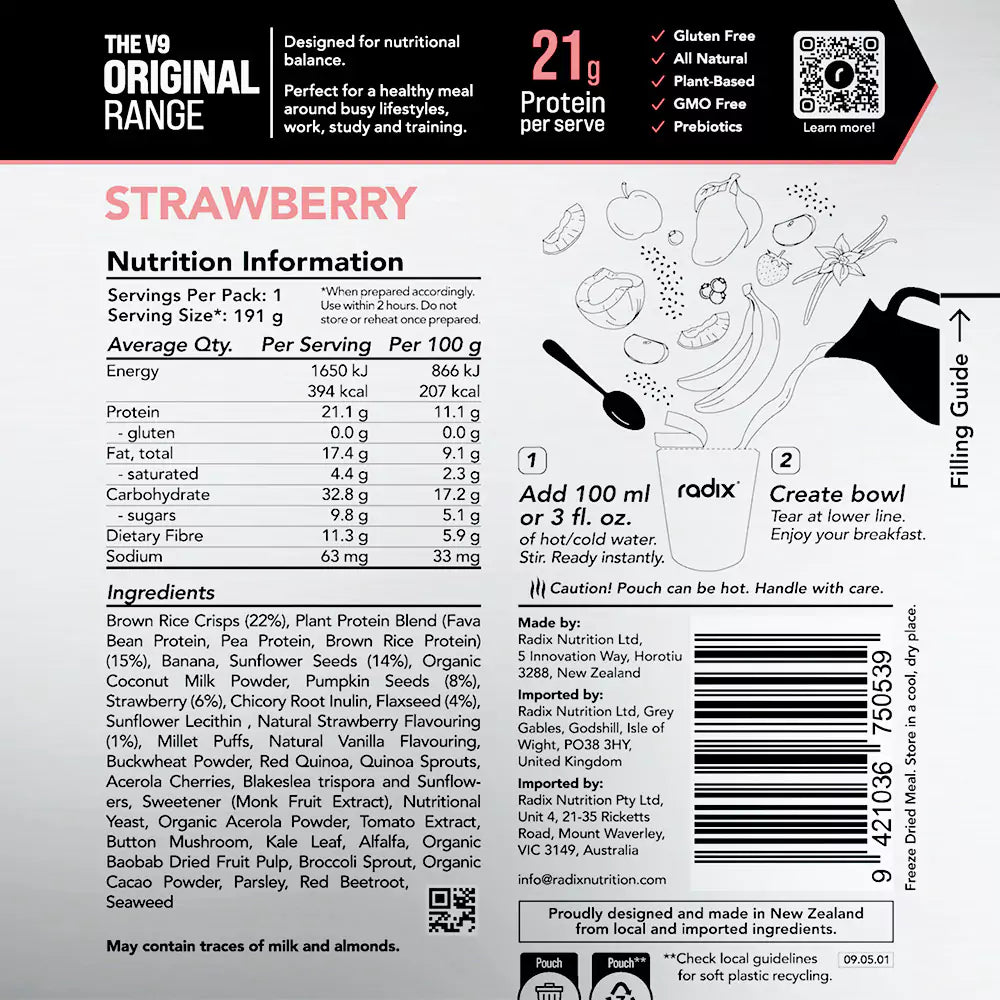 
                  
                    Radix Nutrition | Original Breakfast | V9 | Strawberry
                  
                