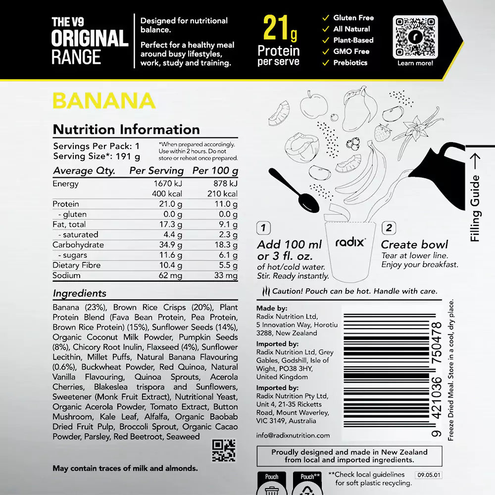 
                  
                    Radix Nutrition | Original Breakfast | V9 | Banana
                  
                