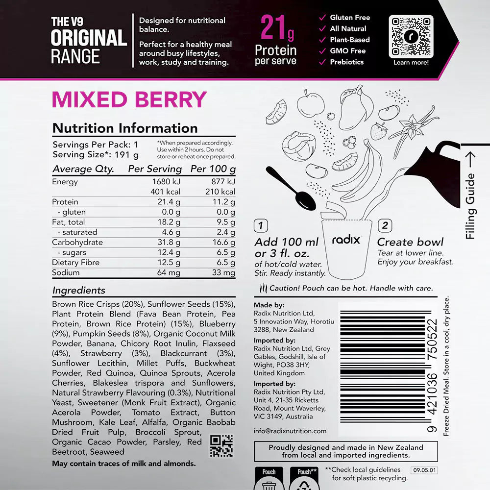 
                  
                    Radix Nutrition | Original Breakfast | V9 | Mixed Berry
                  
                